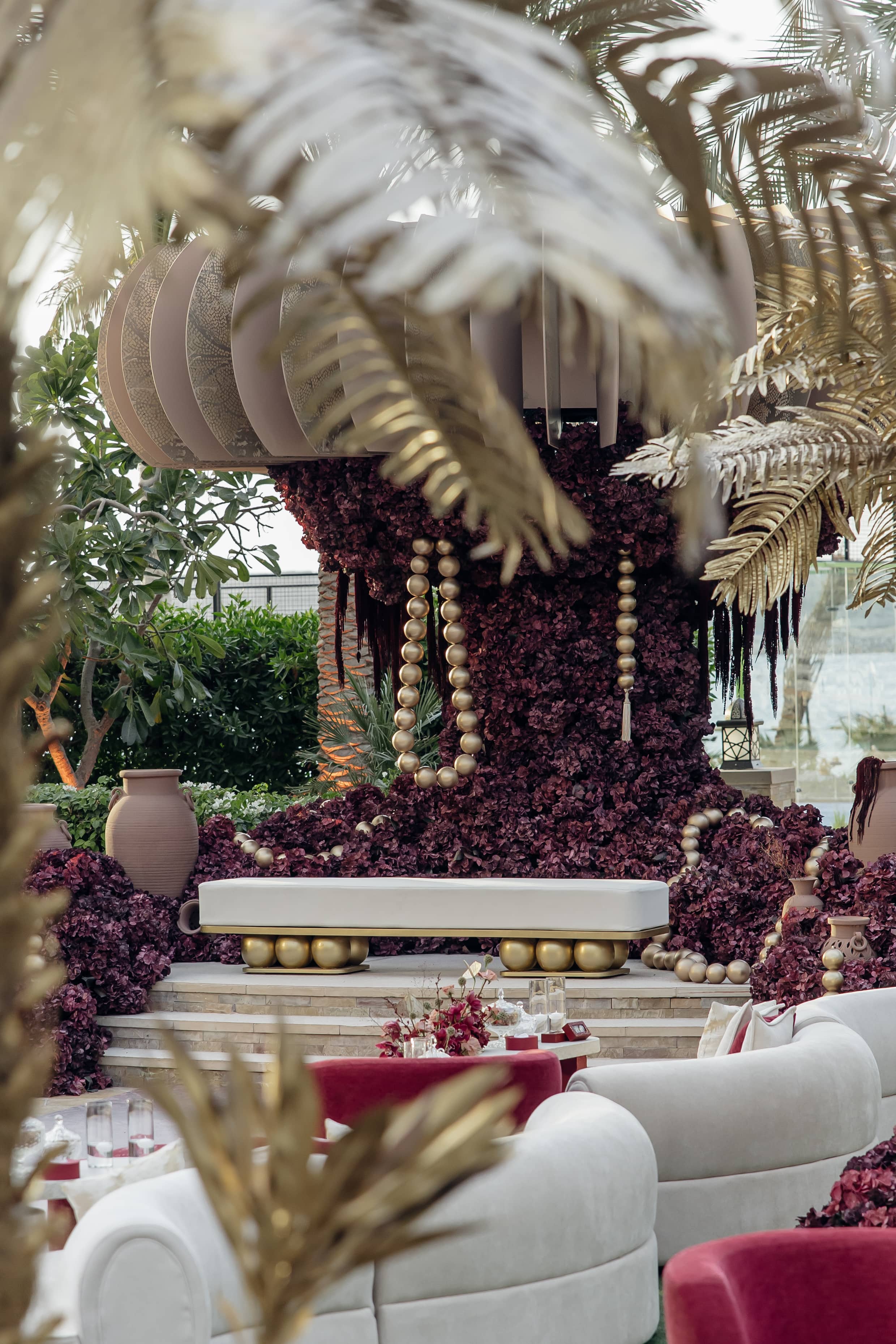 Floral event styling detail from the ceremony setup.
